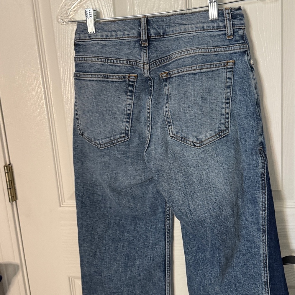 Pilcro Two-Tone Blue Flare Jeans - Picture 5 of 6